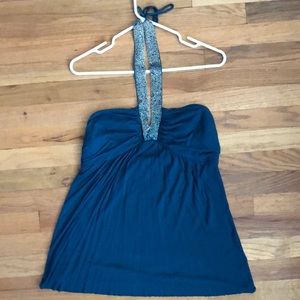 Beaded collar tank top